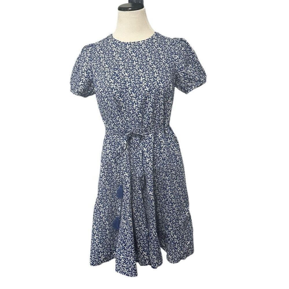 New! Boden Blue and White Short Sleeve Dress Sz 6